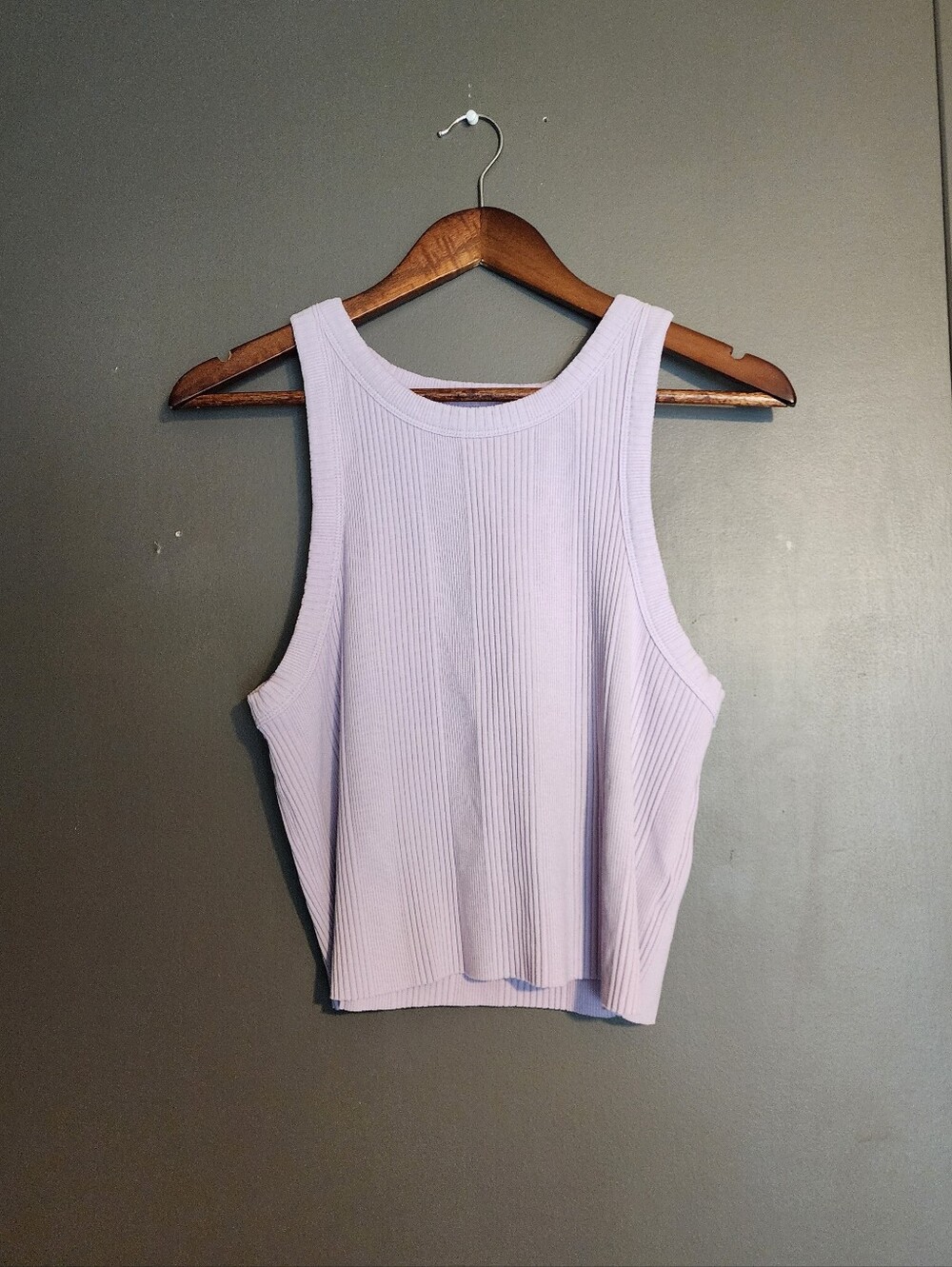 aerie Lilac purple Ribbed Crop tank top size xl